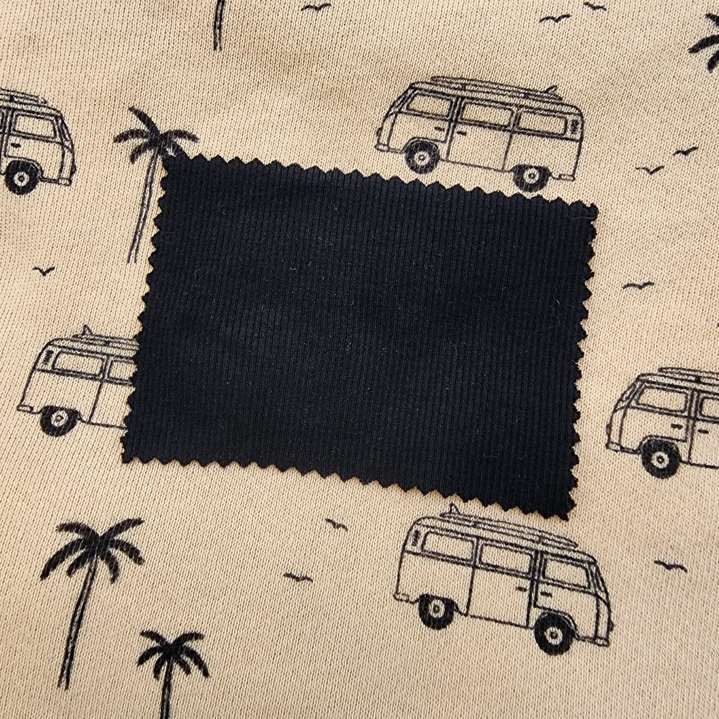 American Milled Rib Knit - Black and White - Sold By The HALF Yard