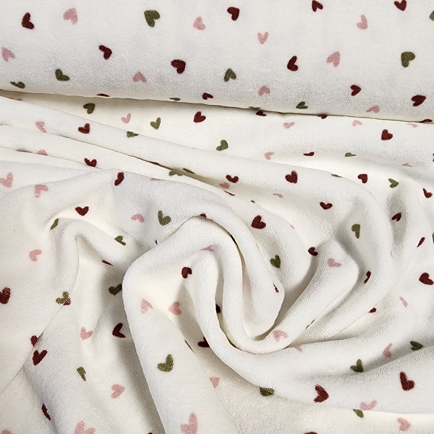 European Printed Sponge Terry - Hearts