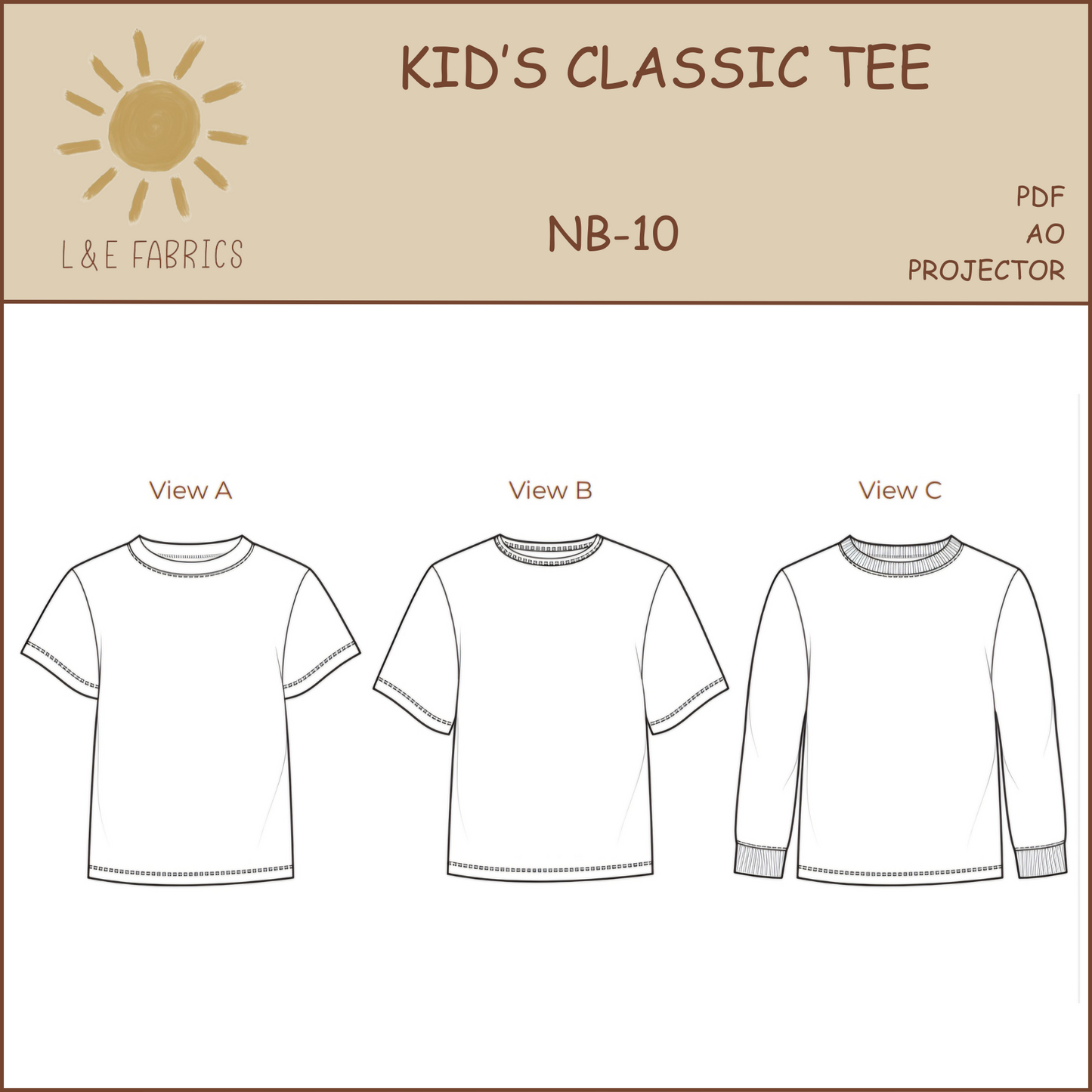 Kid's Classic Tee Sewing Pattern