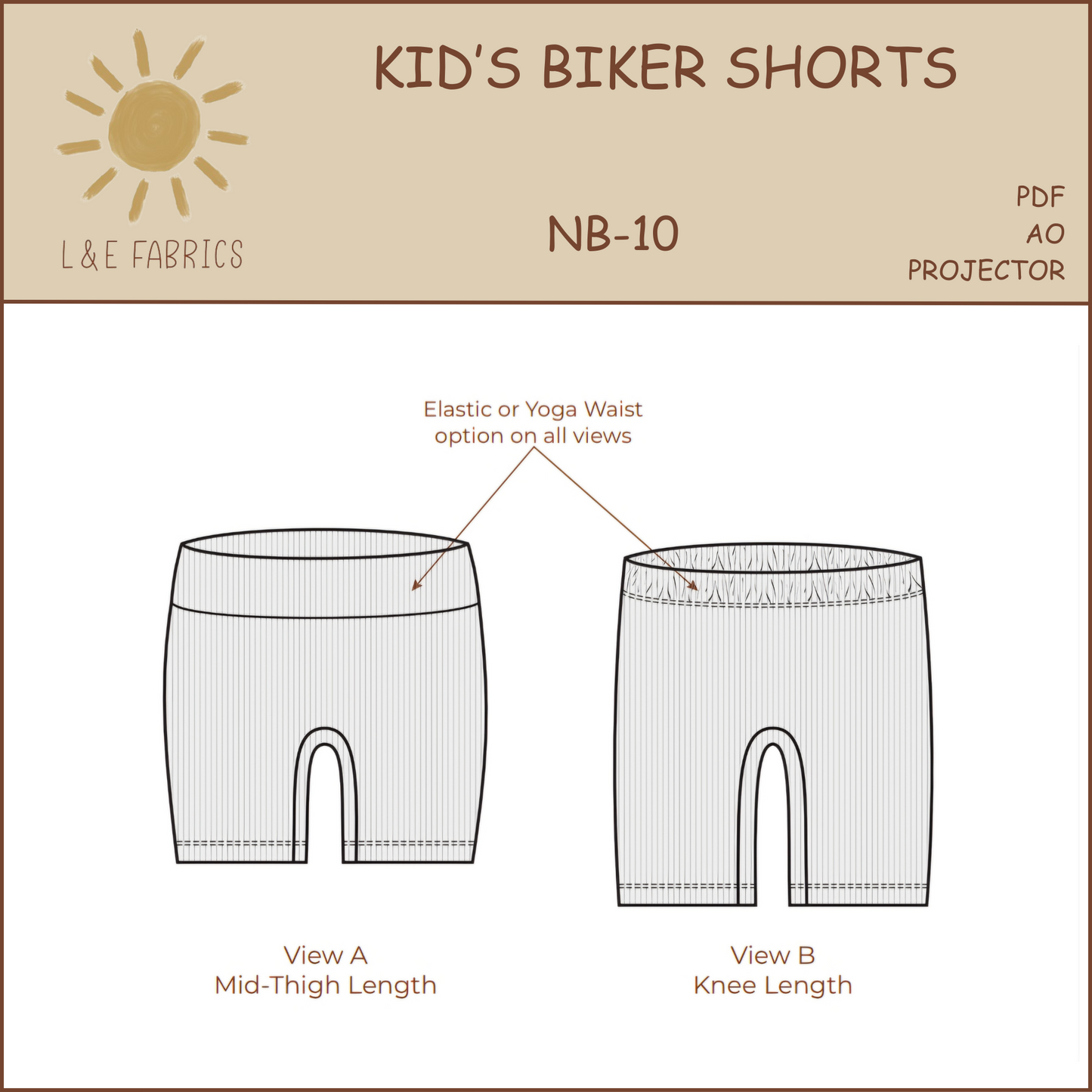 Kid's Biker Shorts Sewing Pattern