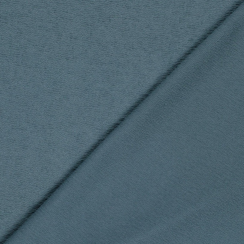 European Crepe Terry and Rib - Steel Blue