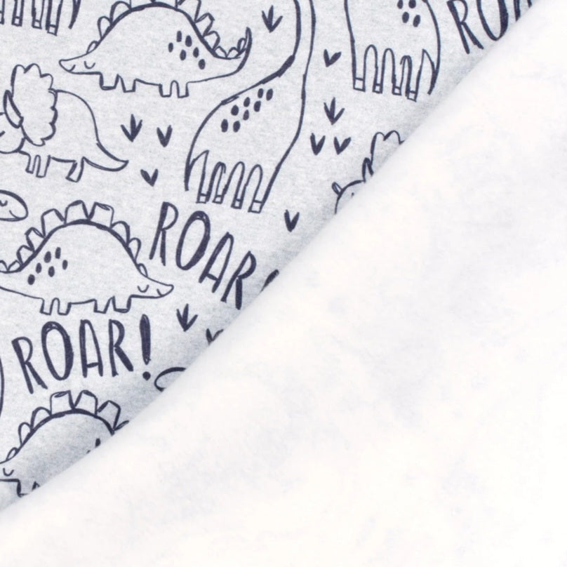 European Printed Sweatshirt Fleece - Navy Dinos