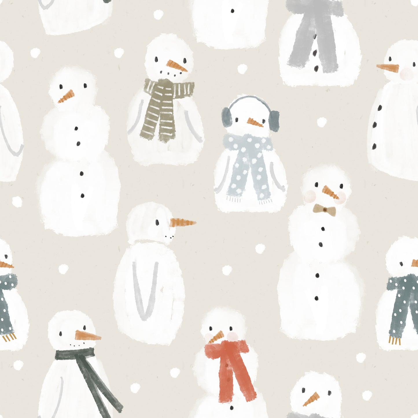 Watercolor Snowmen