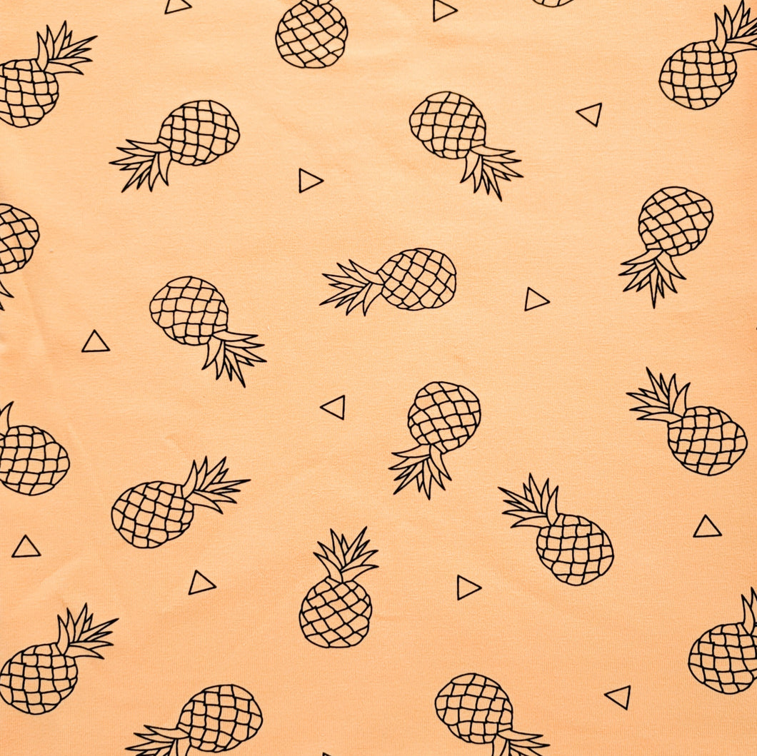American Milled Print - Pineapple on Mango 1x1 Rib