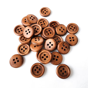 Wooden Buttons 1/2" - Chesnut