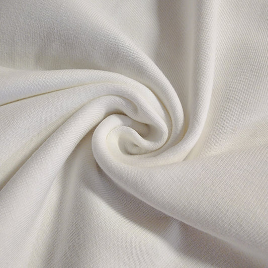 American Milled Rib Knit - Milky White - Sold By The HALF Yard