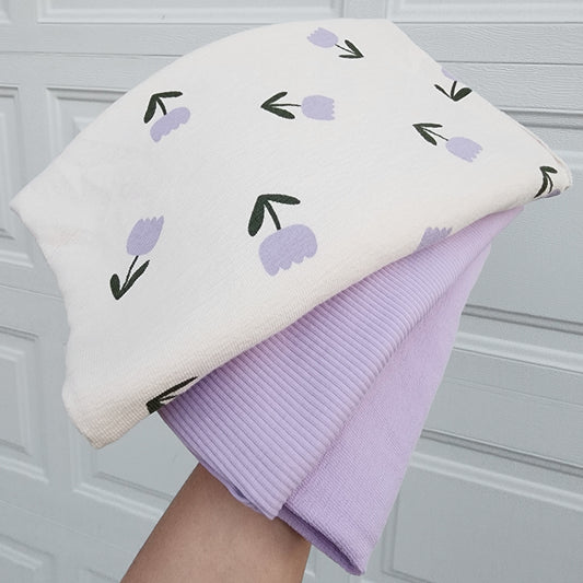 European Printed Crepe Terry - Tulips