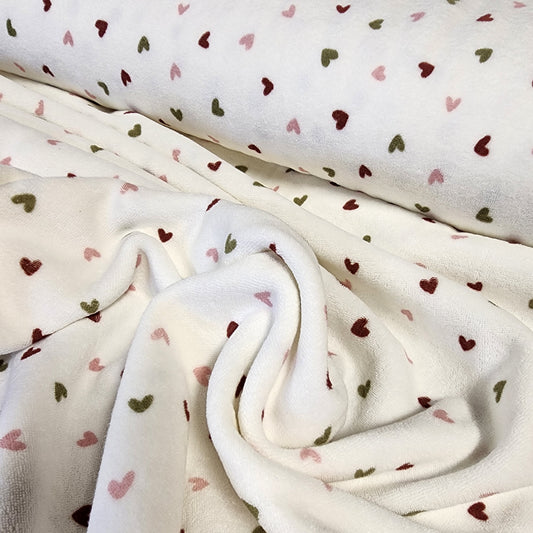 European Printed Sponge Terry - Hearts