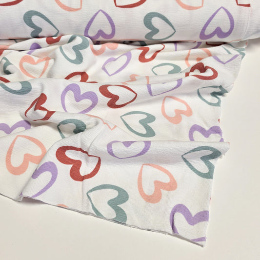 European Printed Crepe Terry - Hearts