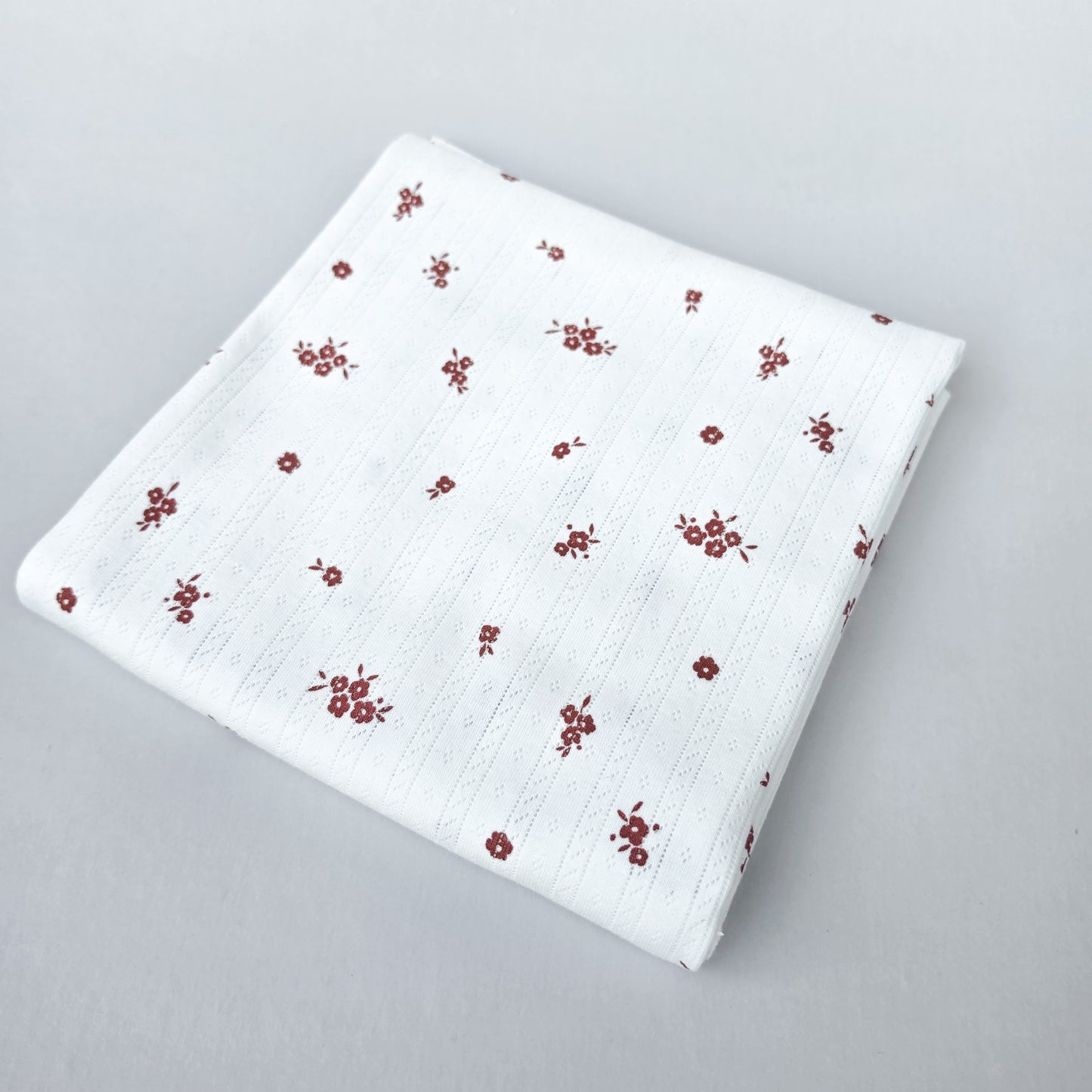 Dainty Floral Ribbed Pointelle Pre-Cut