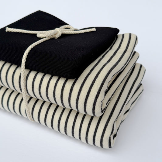 Black Striped French Terry Bundle