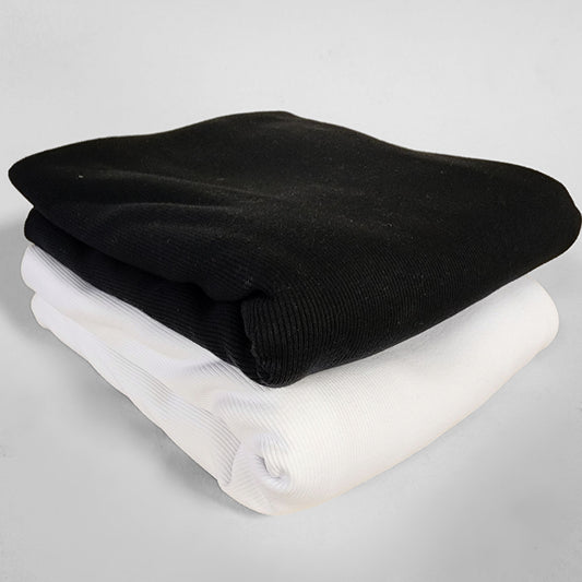 American Milled Rib Knit - Black and White - Sold By The HALF Yard