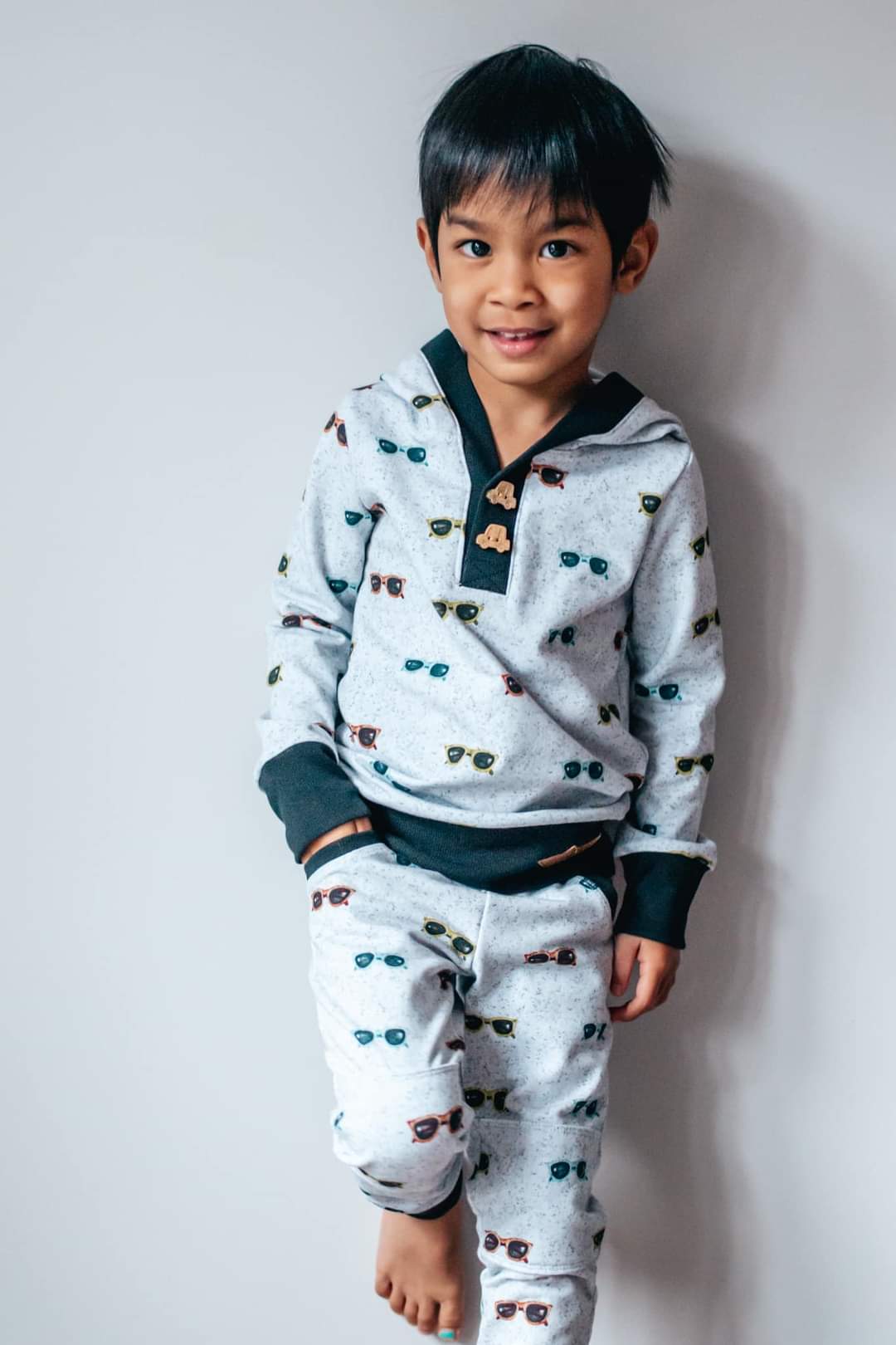 Kid's Henley Hoodie Sewing Pattern