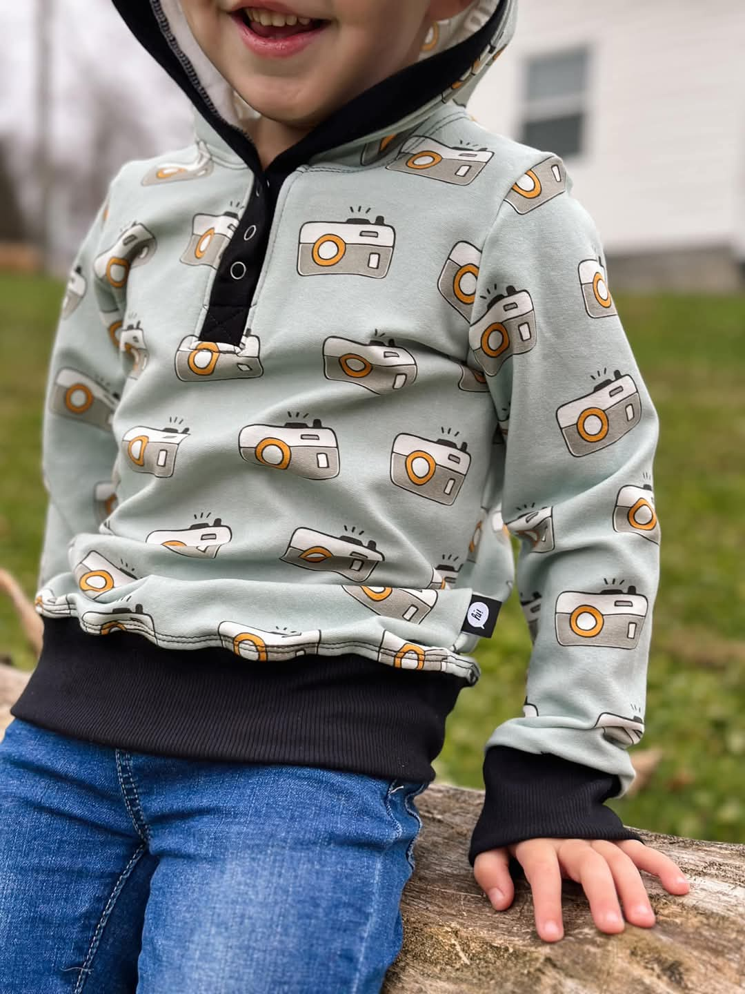 Kid's Henley Hoodie Sewing Pattern