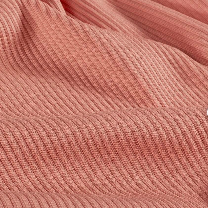 European Crepe Terry and Rib - Coral