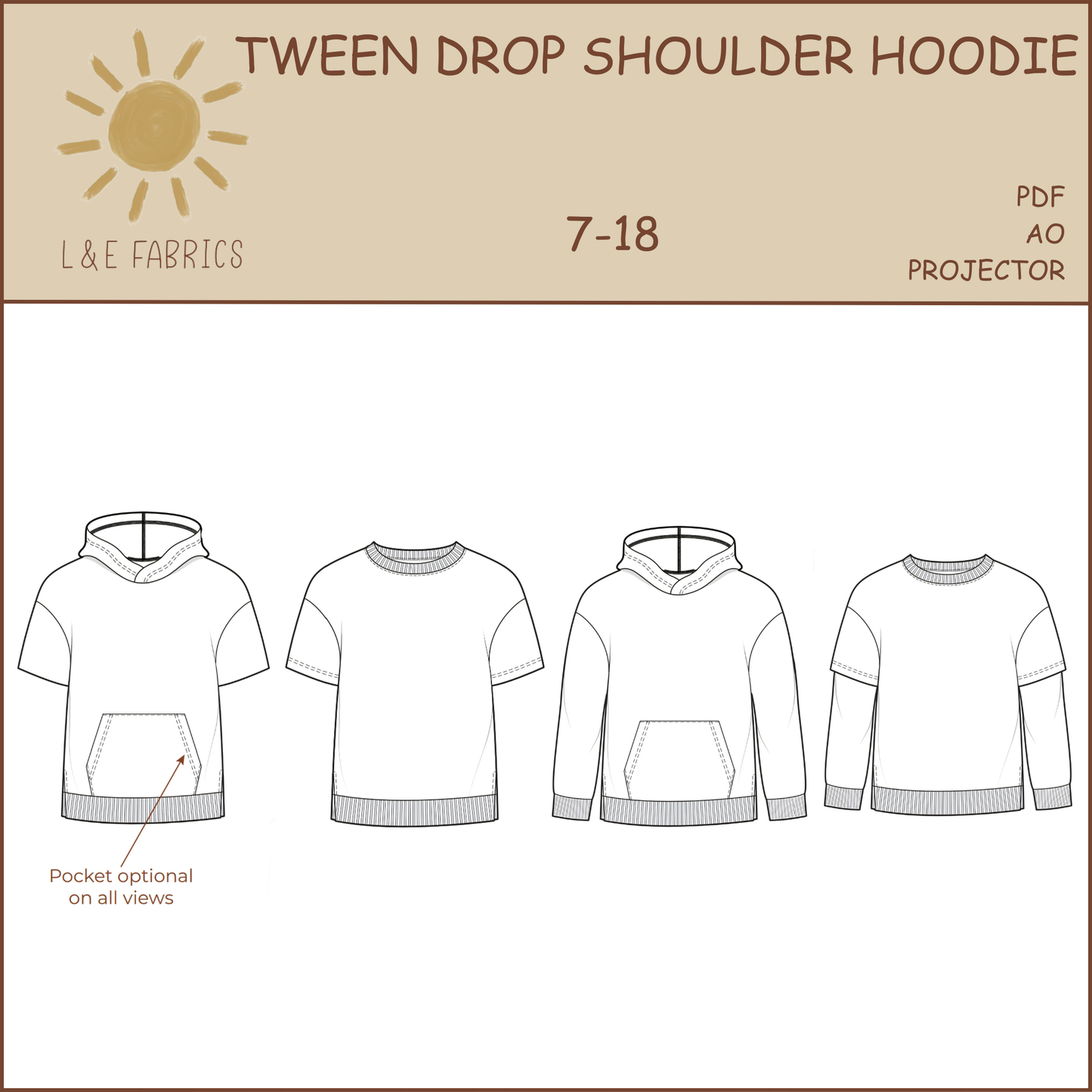 Tween Drop Shoulder Hoodie