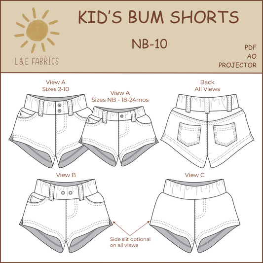 Kid's Bum Shorts Sewing Pattern