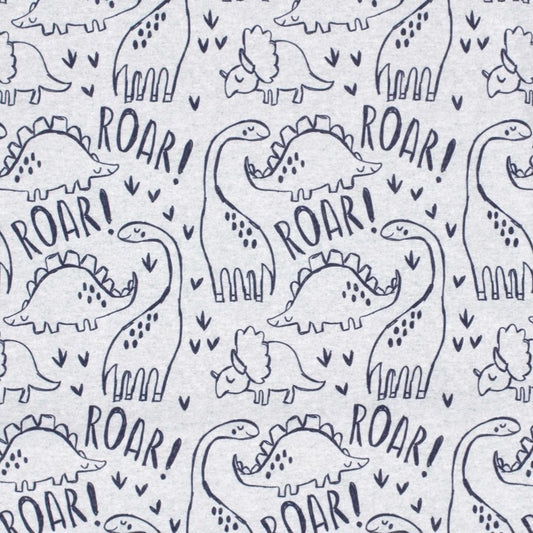 European Printed Sweatshirt Fleece - Navy Dinos