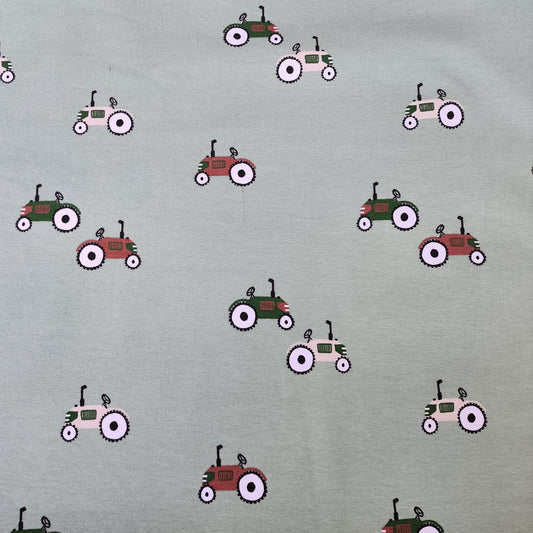 European Printed Jesery Knit - Tractors