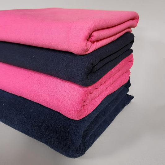 Pink and Navy Sponge Terry and 1x1 Rib