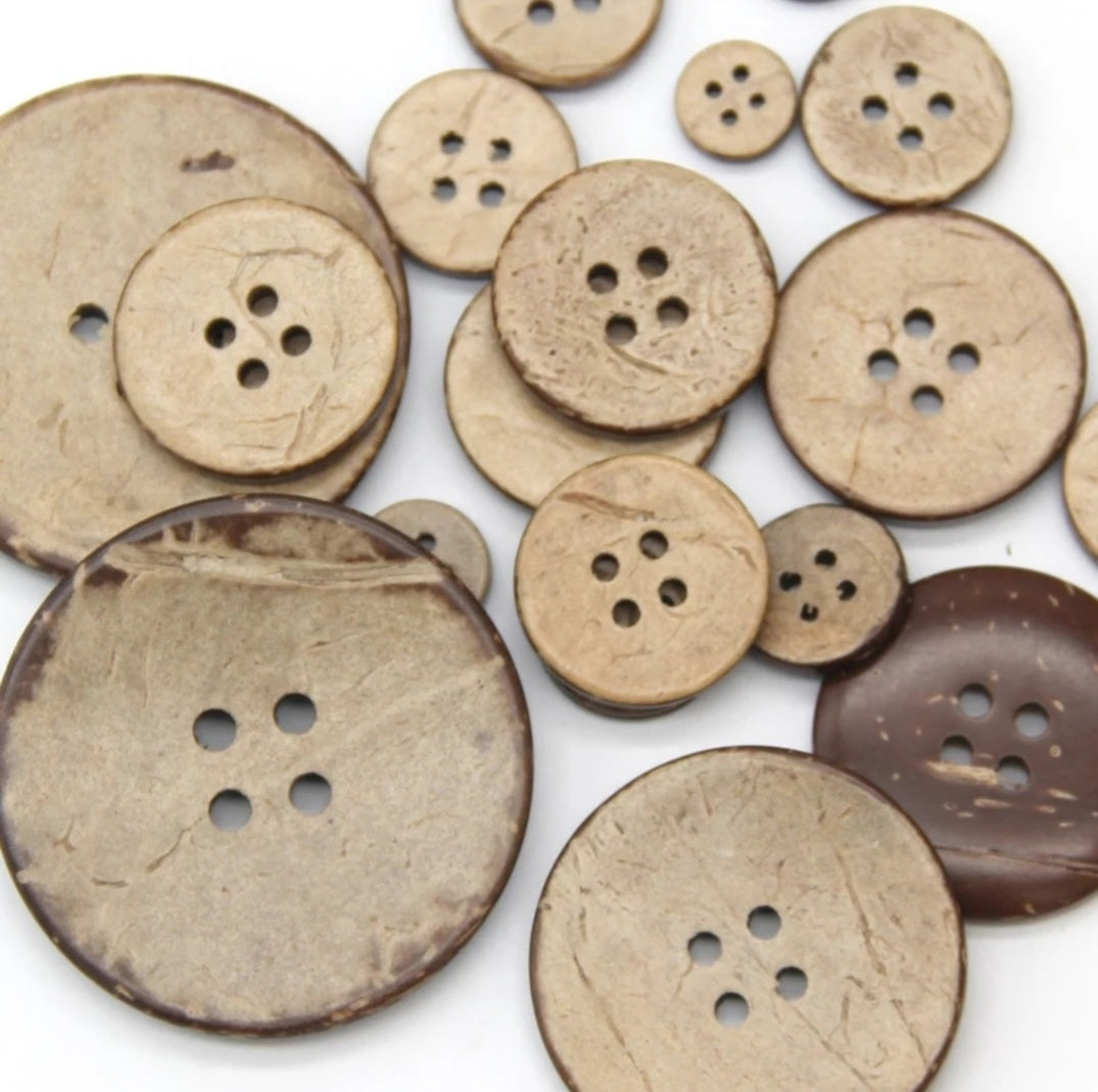 Coconut Buttons - 1/2" - Pack of 50
