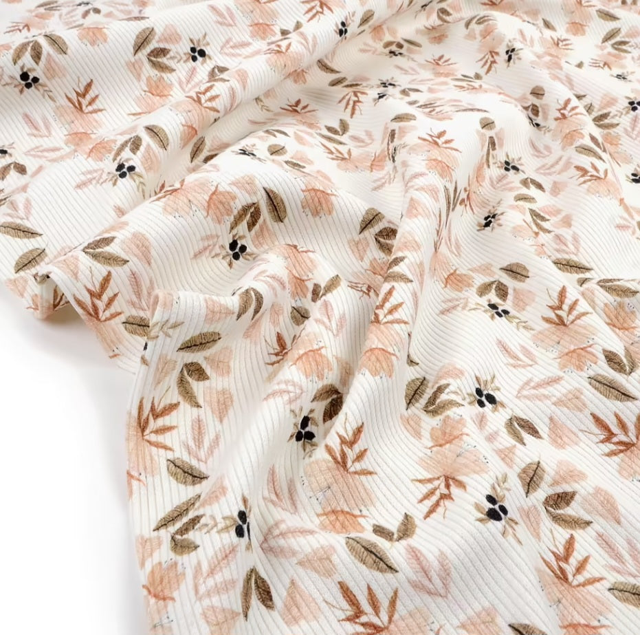 Tygdrommar Ribbed Floral - Organic Euro Knit